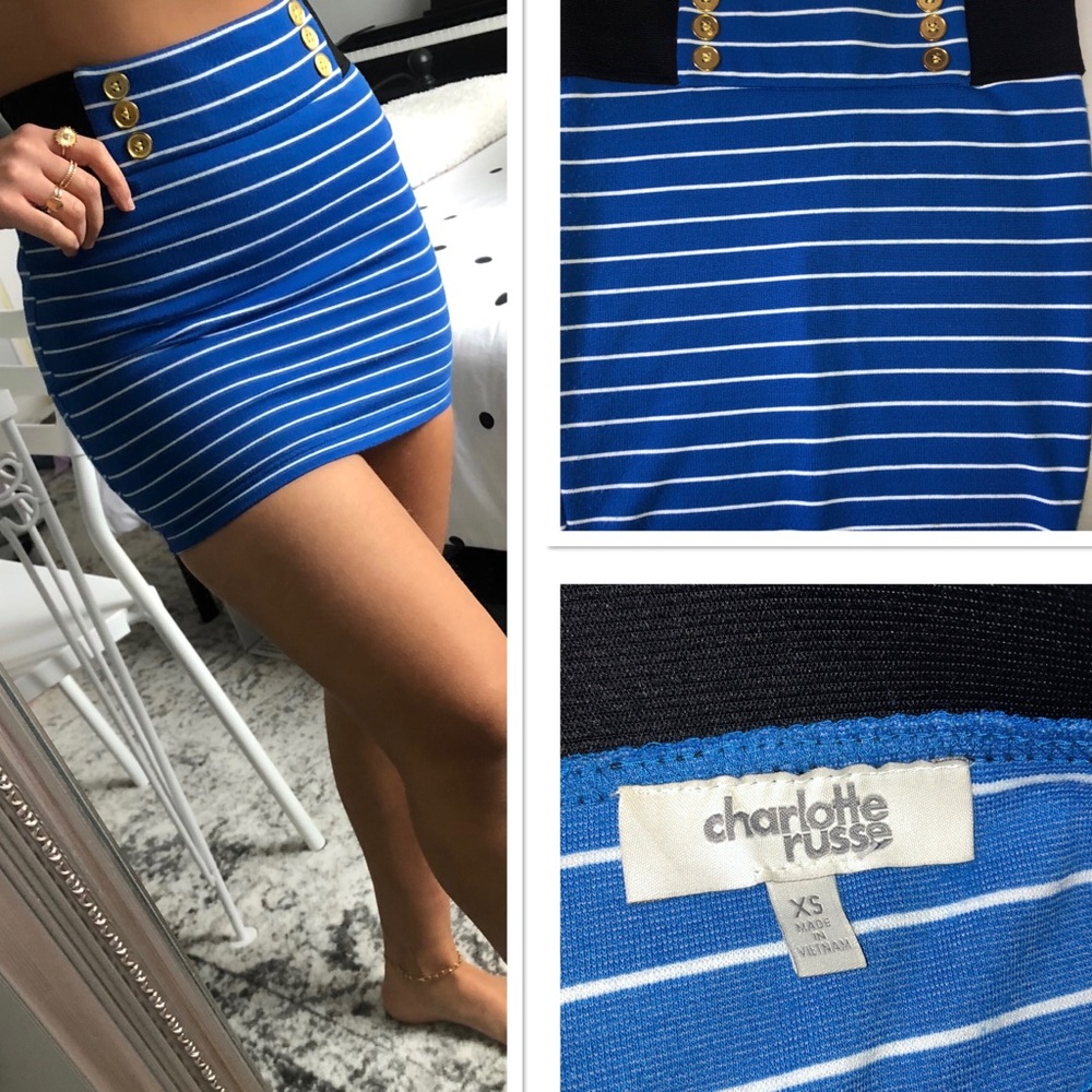 CHARLOTTE RUSSE STRIPED SAILOR SKIRT - Picture 1 of 1